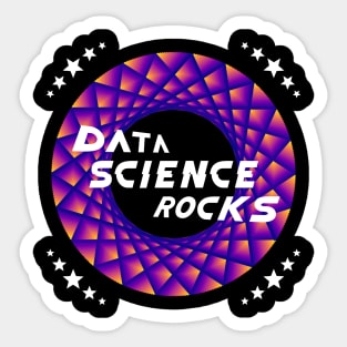 Data Science Rocks | Retro Racing Stars Logo Yellow Red Blue Sticker